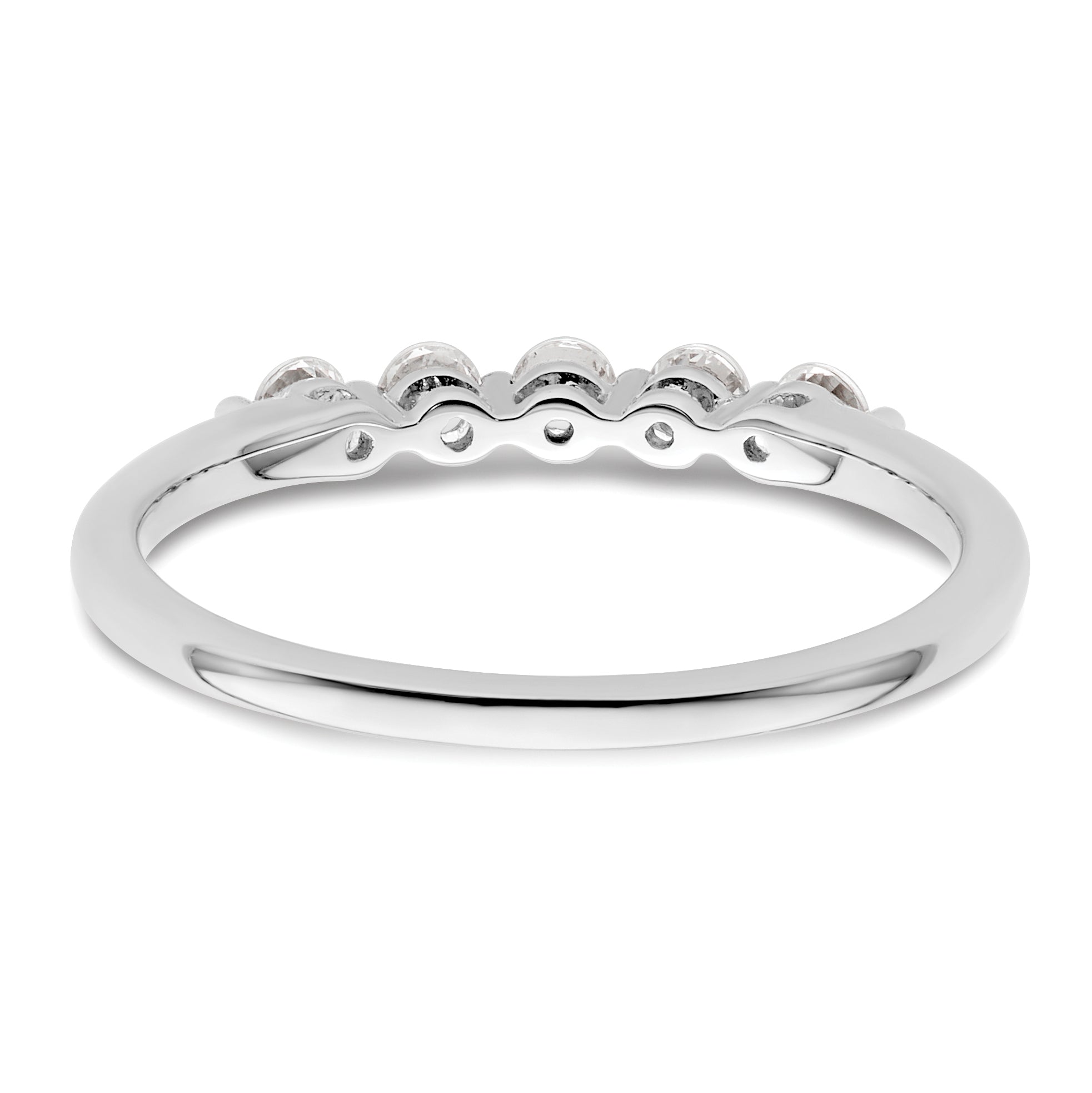 14K White Gold Lab Grown Diamond 5-Stone Band