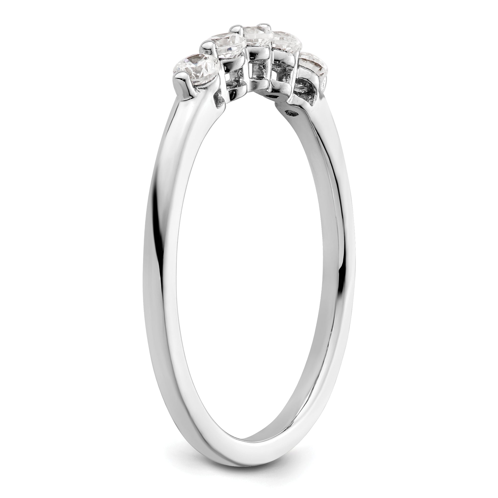 14K White Gold Lab Grown Diamond 5-Stone Band