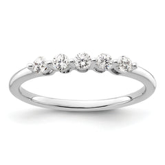 14K White Gold Lab Grown Diamond 5-Stone Band