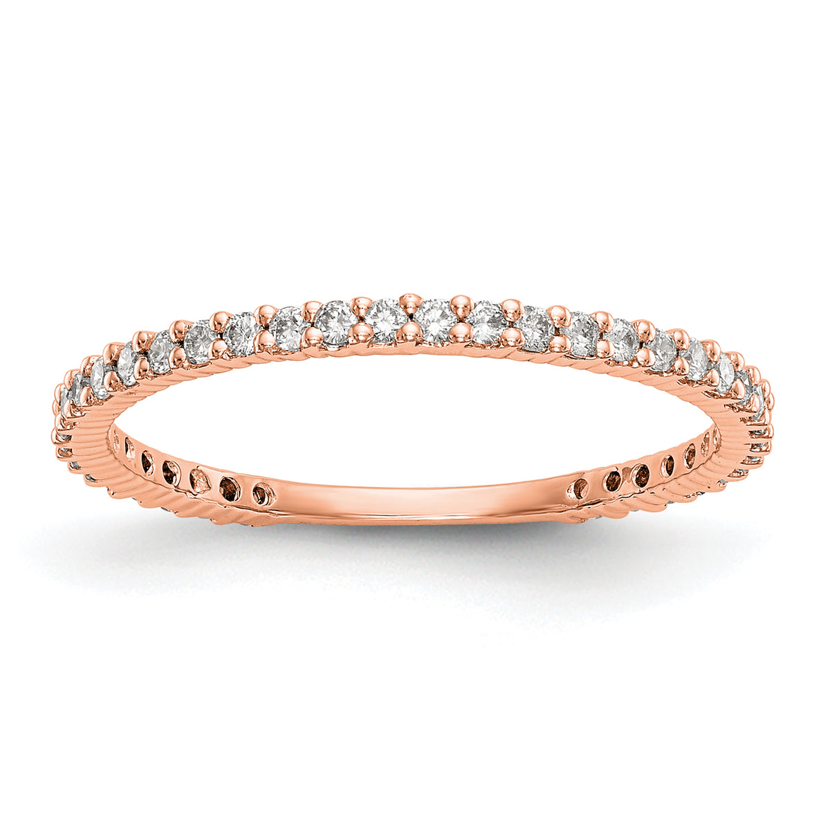 14K Rose Gold Lab Grown Diamond Band