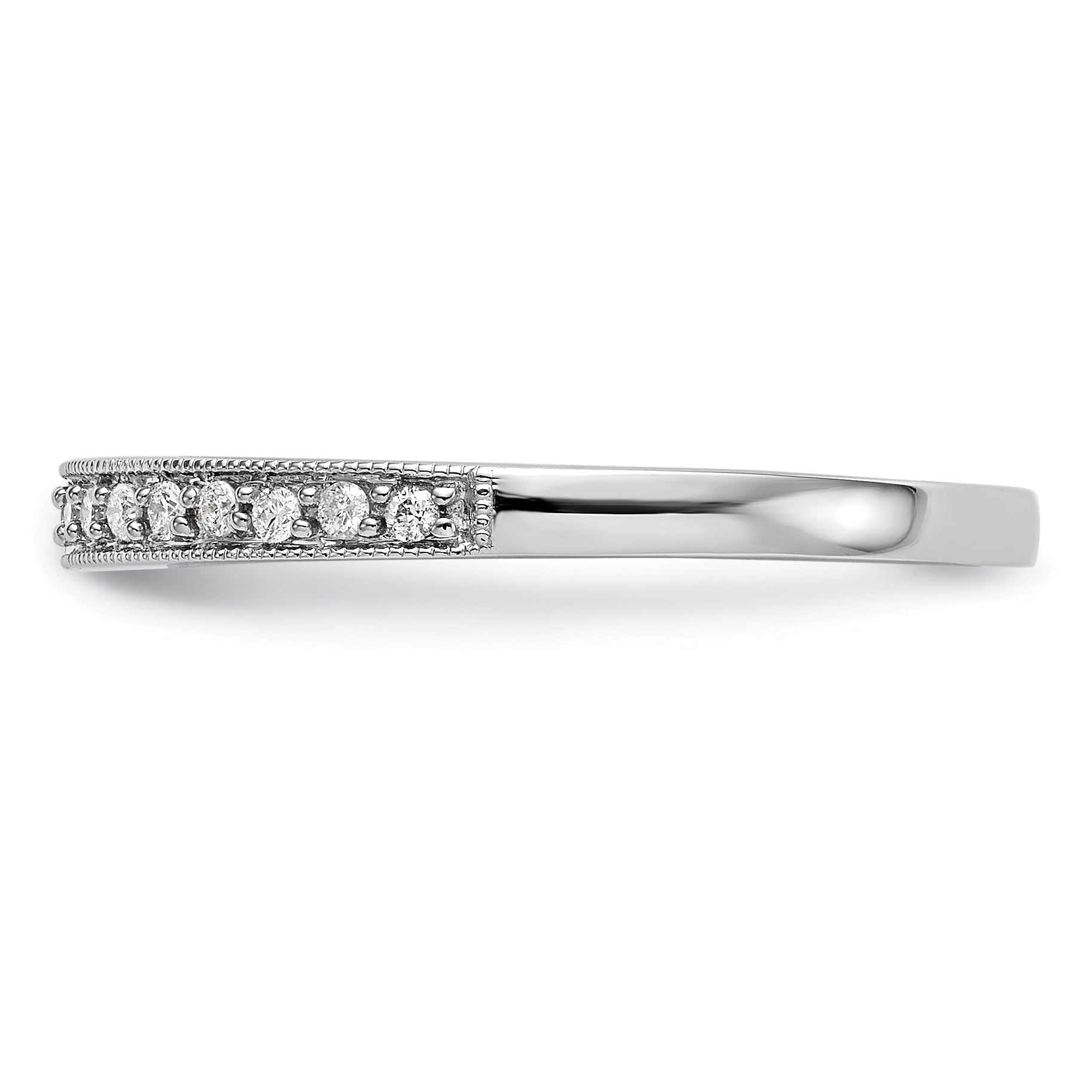 14K White Gold 1/10 carat Diamond Complete Wedding Band