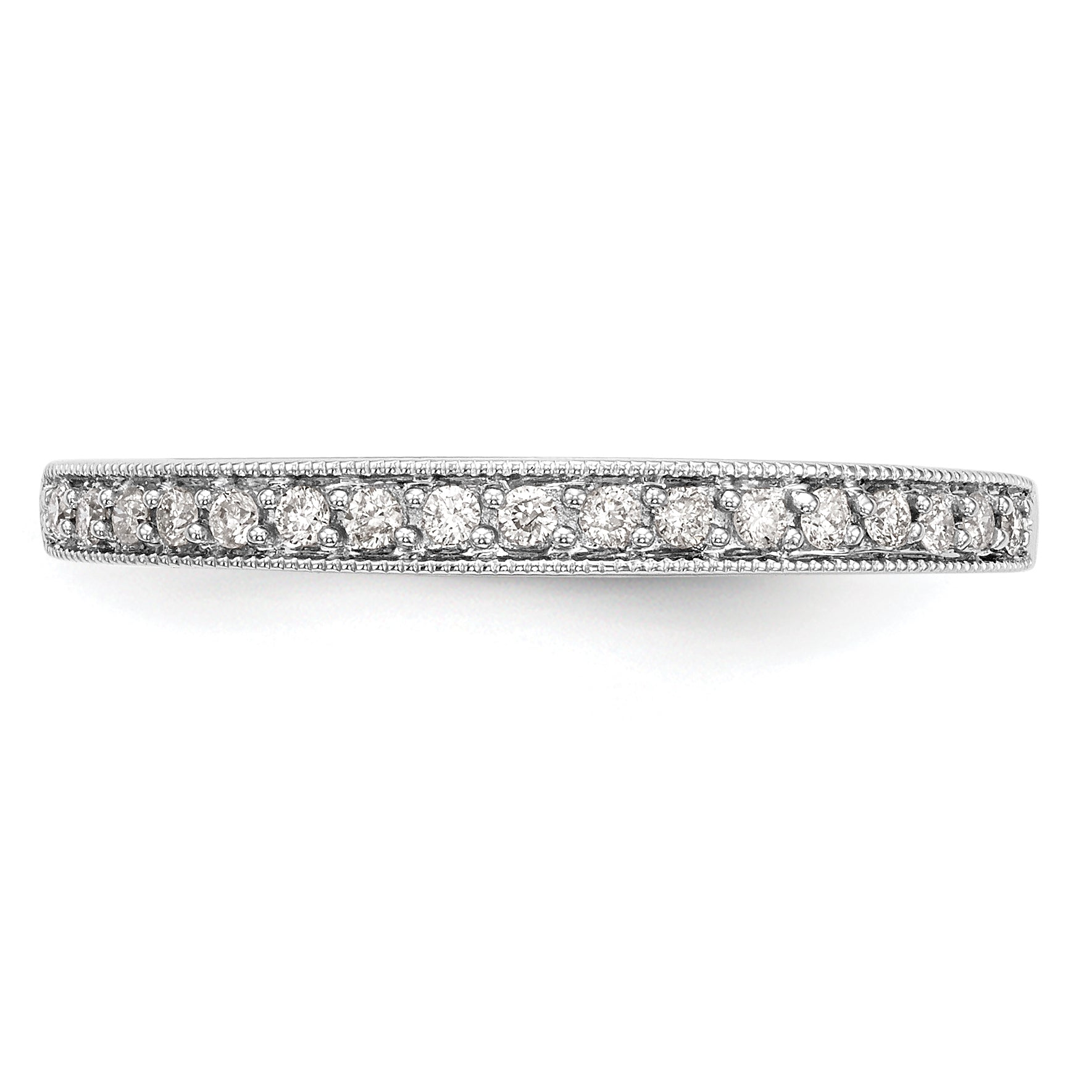 14K White Gold 1/10 carat Diamond Complete Wedding Band