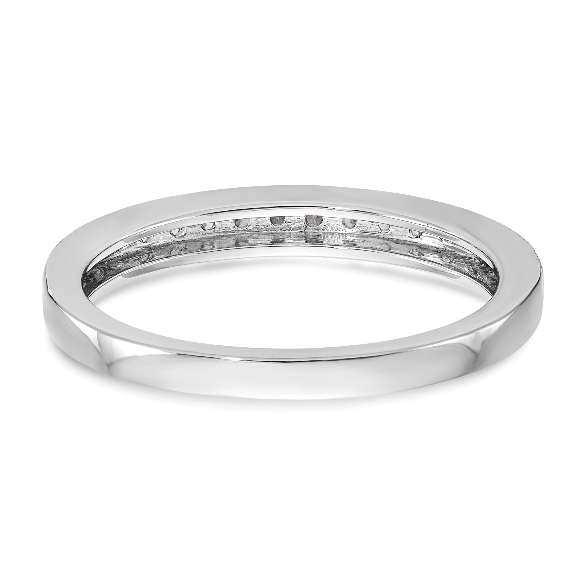 14K White Gold 1/10 carat Diamond Complete Wedding Band