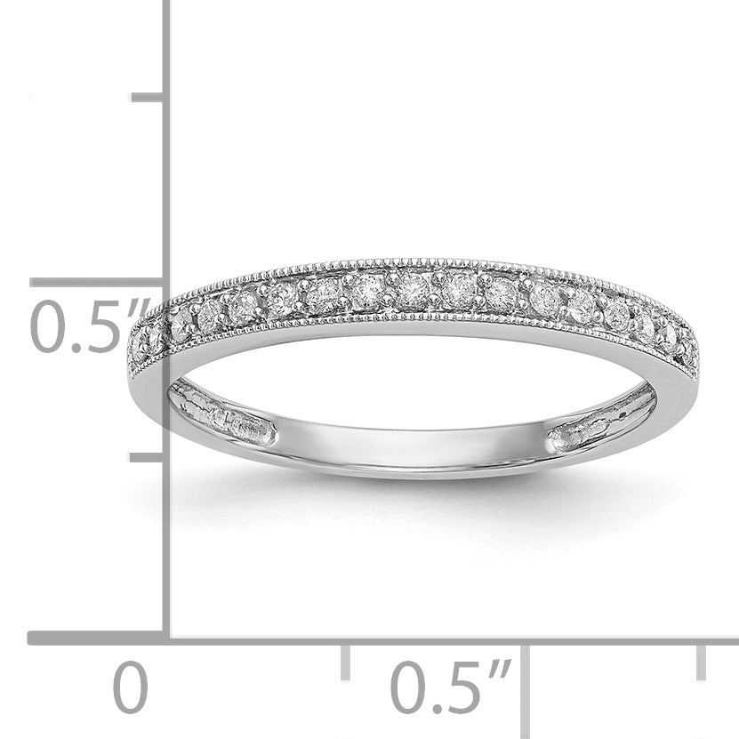 14K White Gold 1/10 carat Diamond Complete Wedding Band