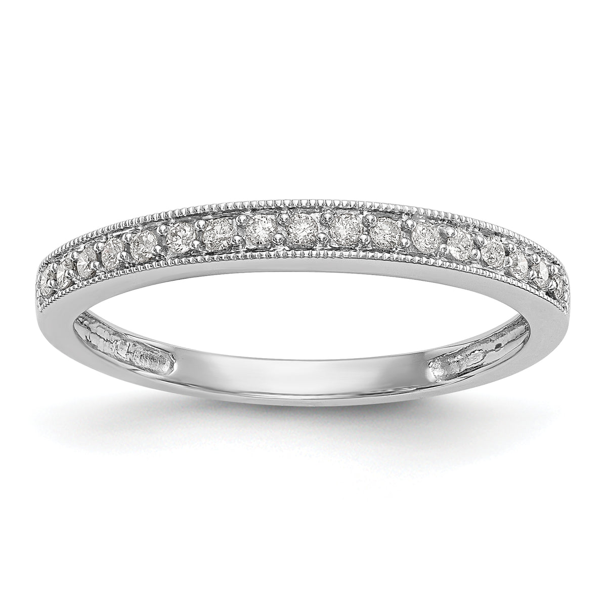 14K White Gold 1/10 carat Diamond Complete Wedding Band