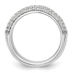 14K White Gold Pave 3/4 carat Complete Diamond Band