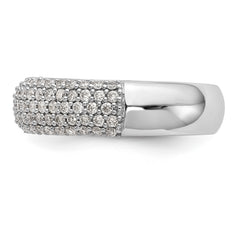 14K White Gold Pave 3/4 carat Complete Diamond Band