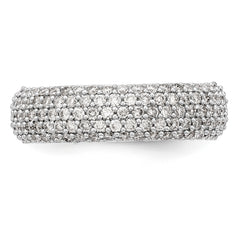 14K White Gold Pave 3/4 carat Complete Diamond Band