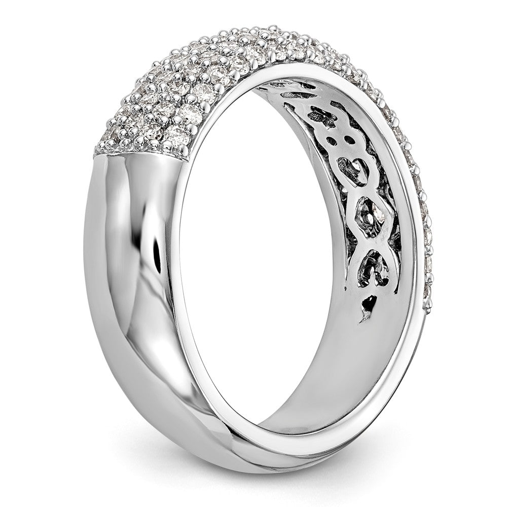 14K White Gold Pave 3/4 carat Complete Diamond Band