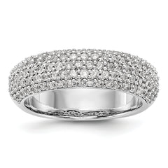 14K White Gold Pave 3/4 carat Complete Diamond Band