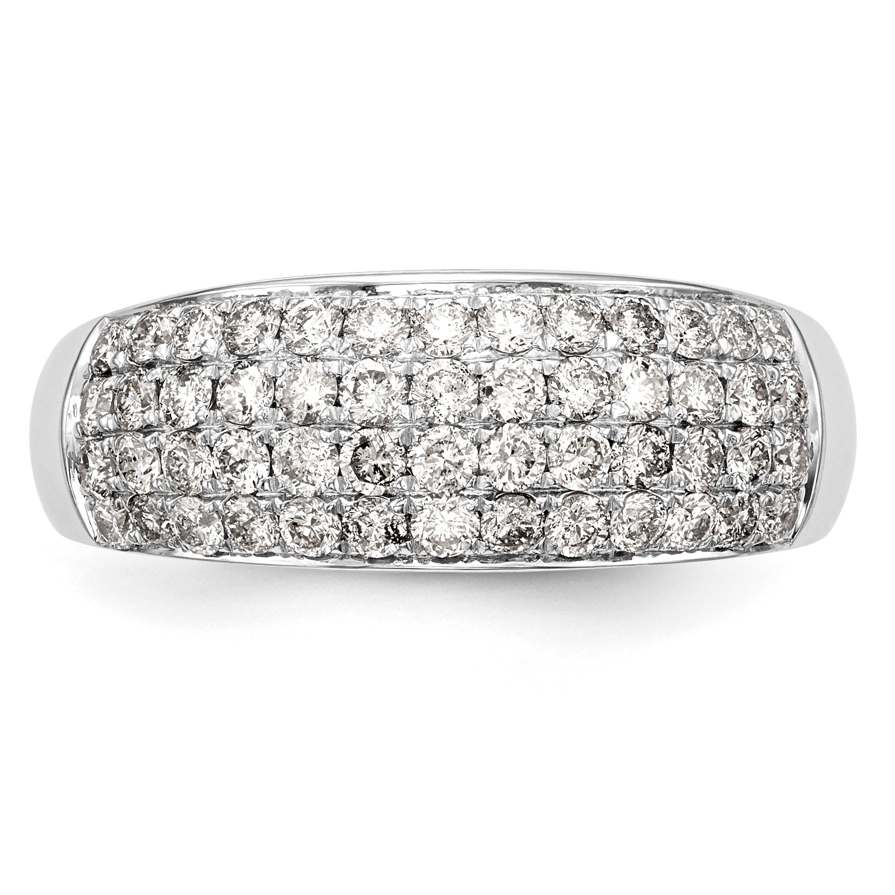 14K White Gold Micro Pave 1.75 carat Complete Diamond Band