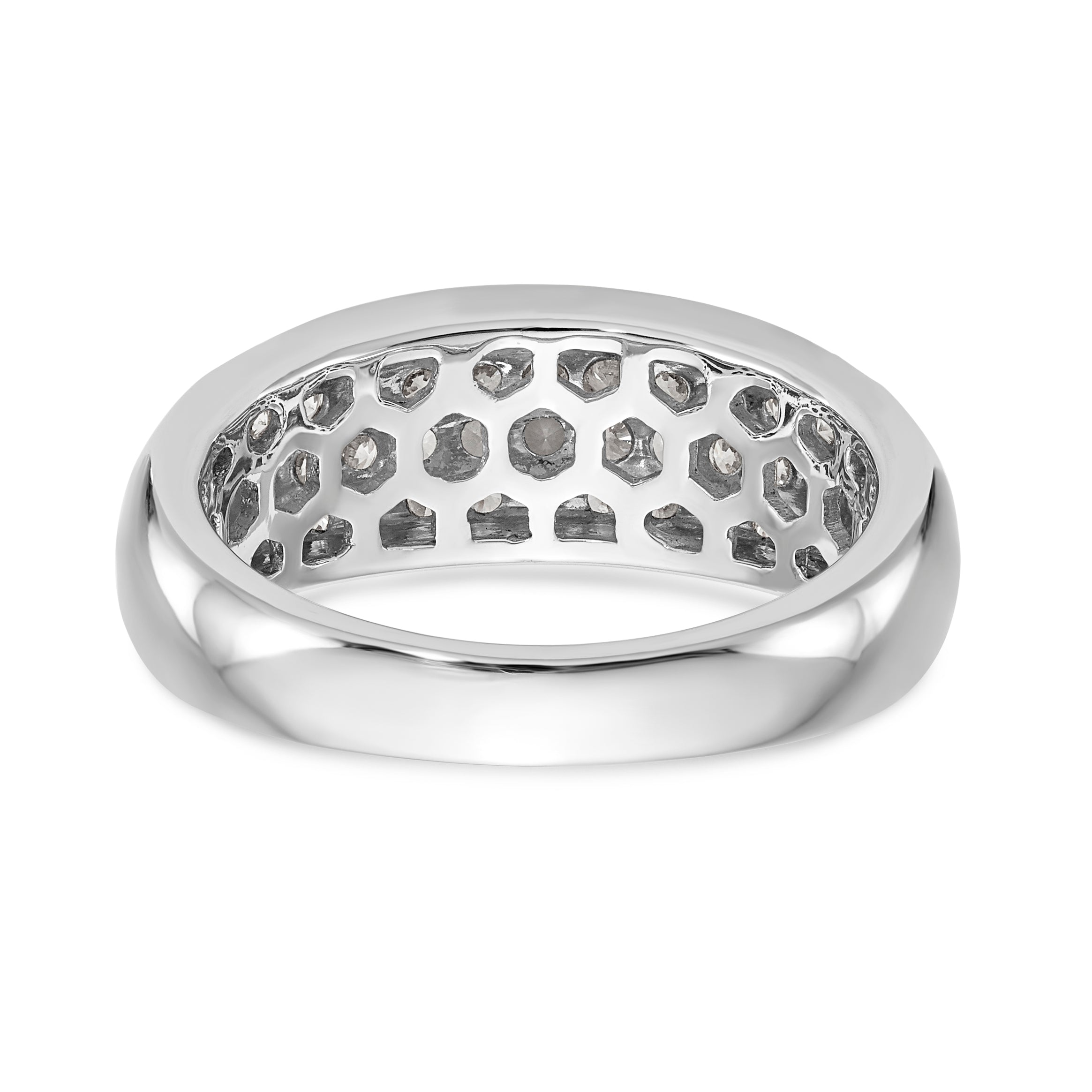 14K White Gold Micro Pave 1.75 carat Complete Diamond Band