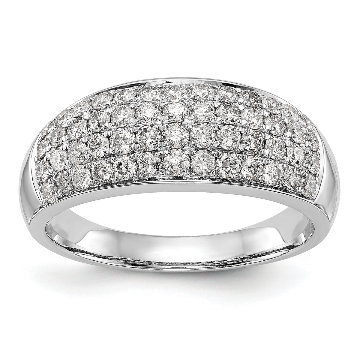 14K White Gold Micro Pave 1.75 carat Complete Diamond Band