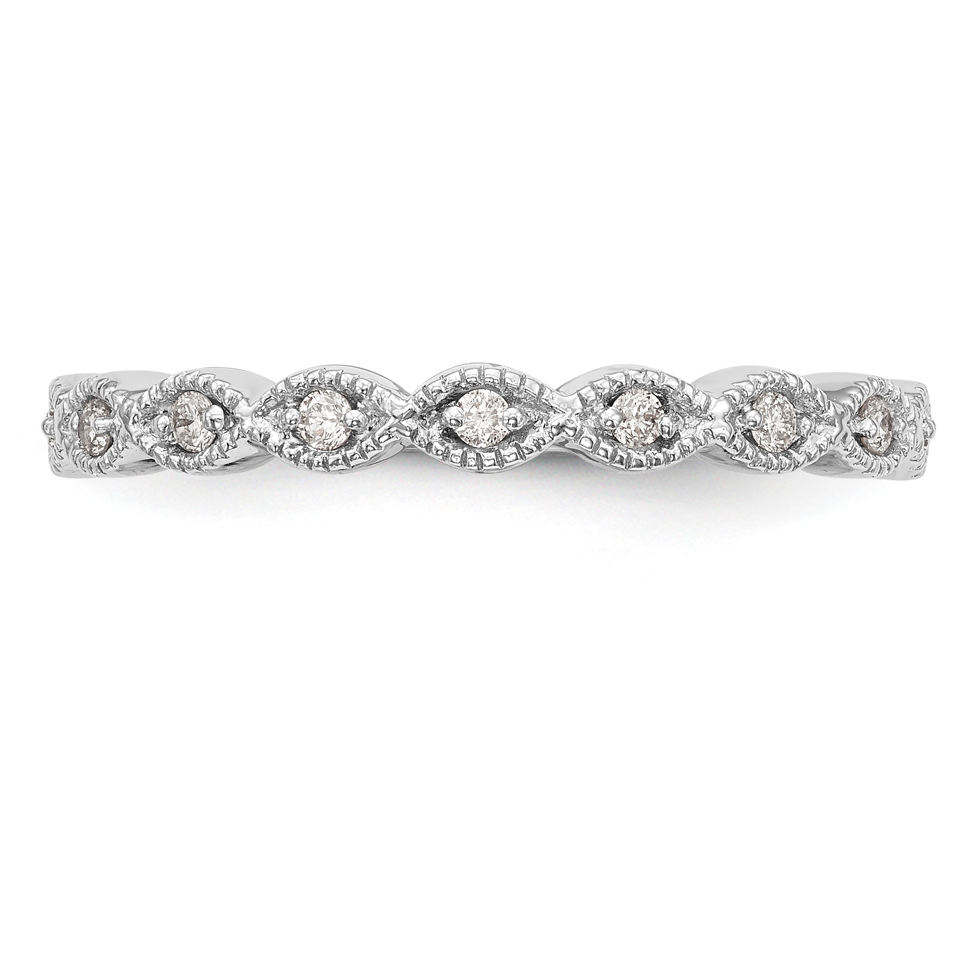 14K White Gold Diamond Band