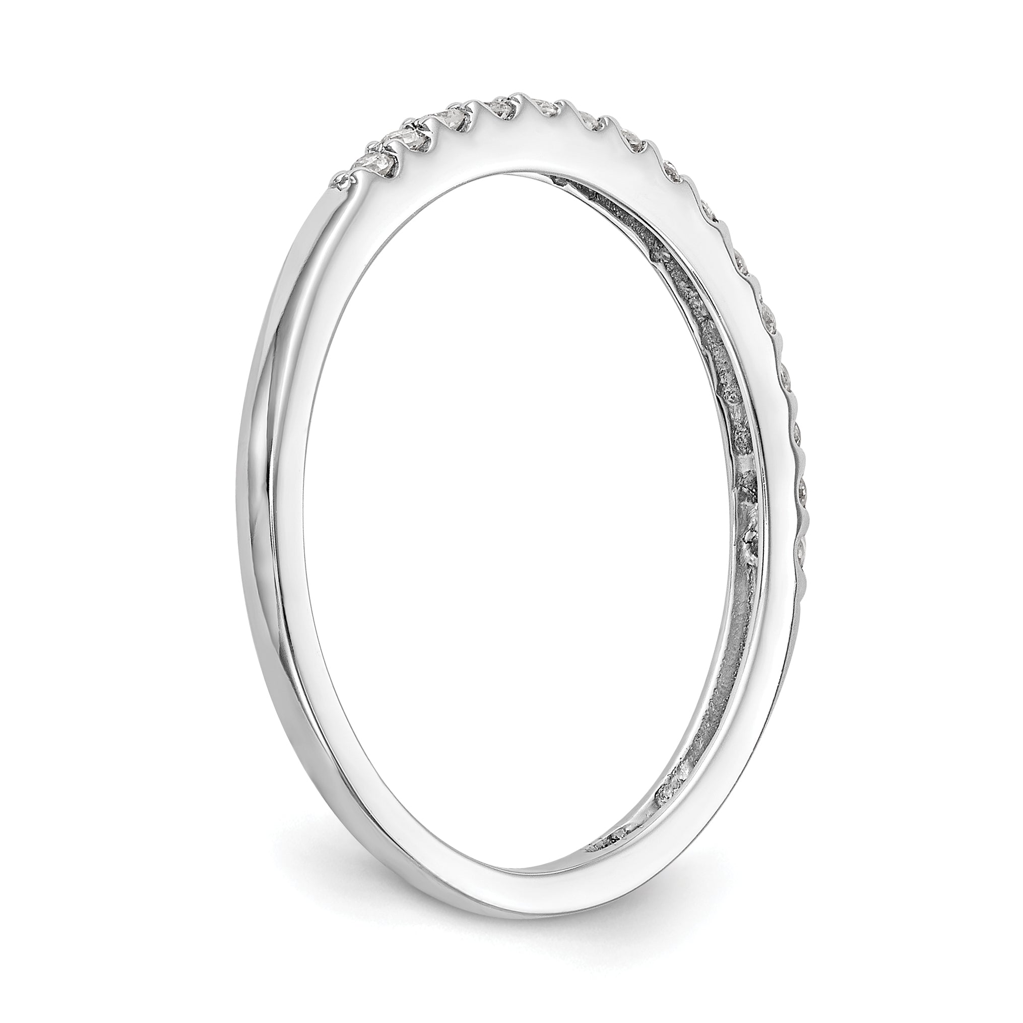 14K White Gold 1/8 carat Diamond Complete Wedding Band