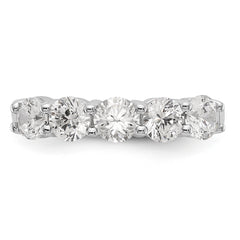 14K White Gold 5-Stone Shared Prong 1.3 carat Complete Round Diamond Band