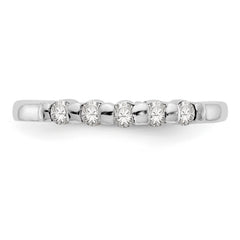 14K White Gold 5-Stone Channel-set (Holds 5-2.3mm Round) Diamond Band Mounting