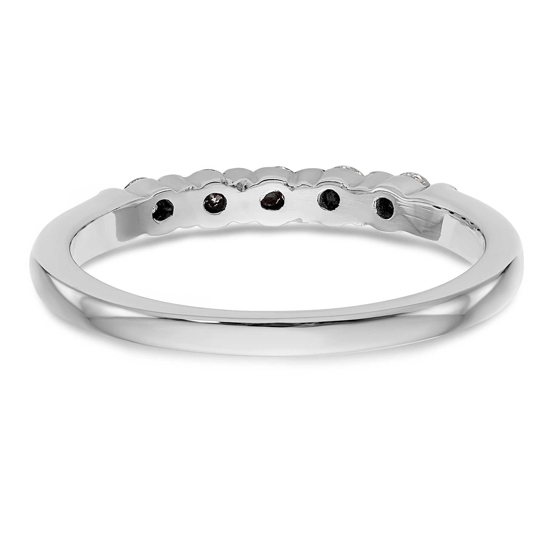 14K White Gold 5-Stone Channel-set (Holds 5-2.3mm Round) Diamond Band Mounting