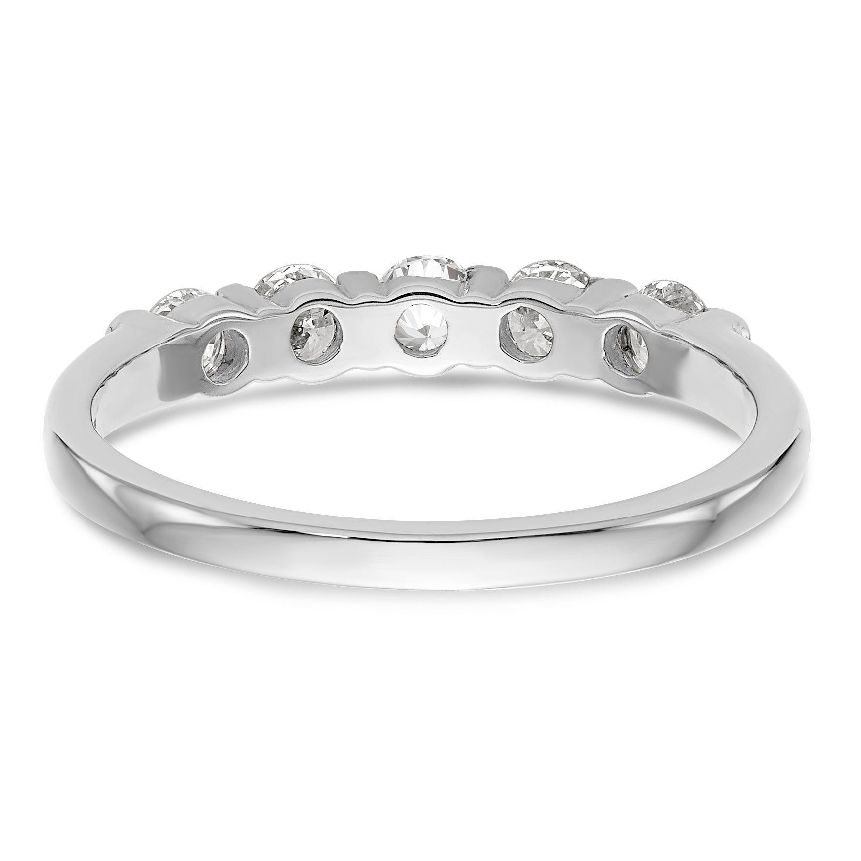 14K White Gold 5-Stone Channel-set (Holds 5-2.9mm Round) Diamond Band Mounting