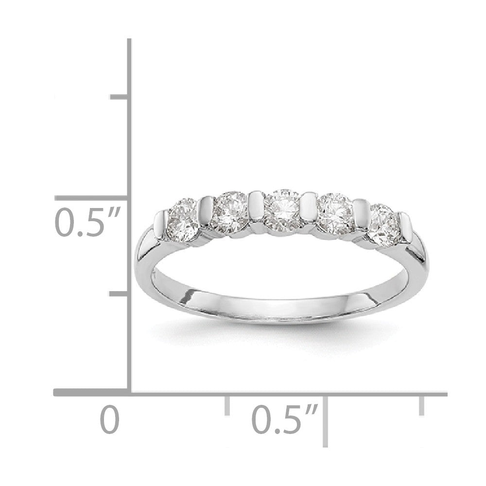 14K White Gold 5-Stone Diamond Band