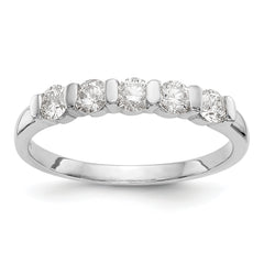 14K White Gold 5-Stone Channel-set (Holds 5-2.9mm Round) Diamond Band Mounting