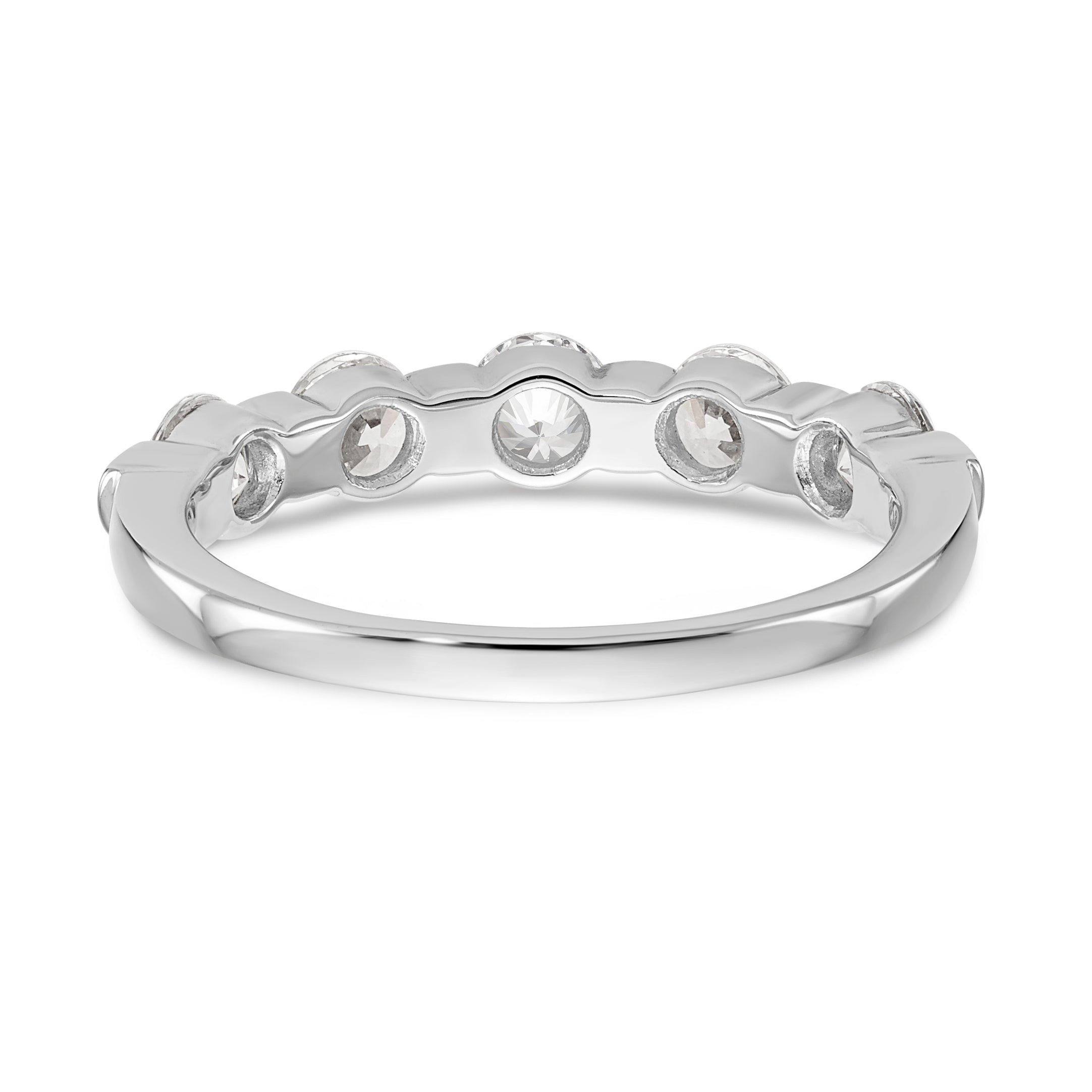 14K White Gold 5-Stone Channel-set 1 carat Complete Round Diamond Band