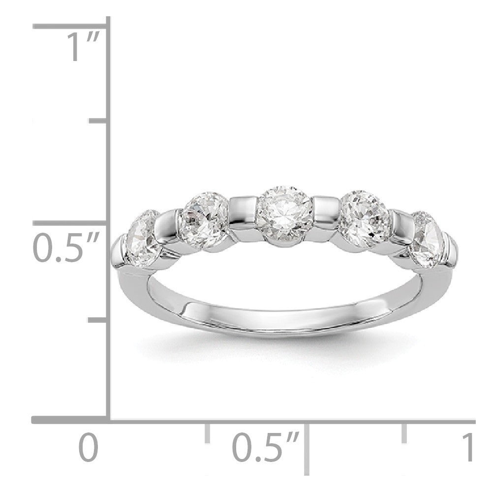 14K White Gold 5-Stone Diamond Band