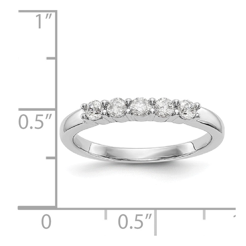 14K White Gold 5-Stone Diamond Band