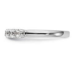 14K White Gold 5-Stone Shared Prong 1/2 carat Complete Round Diamond Band