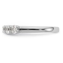 14K White Gold 5-Stone Shared Prong 5/8 carat Complete Round Diamond Band