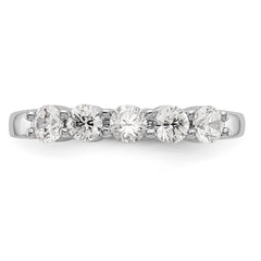 14K White Gold 5-Stone Shared Prong 5/8 carat Complete Round Diamond Band