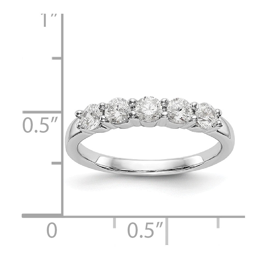 14K White Gold 5-Stone Diamond Band