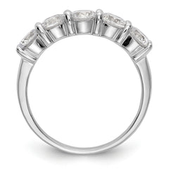 14K White Gold 5-Stone Shared Prong 1.65 carat Complete Round Diamond Band