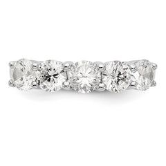 14K White Gold 5-Stone Shared Prong 1.65 carat Complete Round Diamond Band