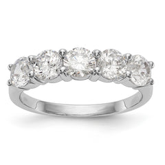 14K White Gold 5-Stone Shared Prong 1.65 carat Complete Round Diamond Band