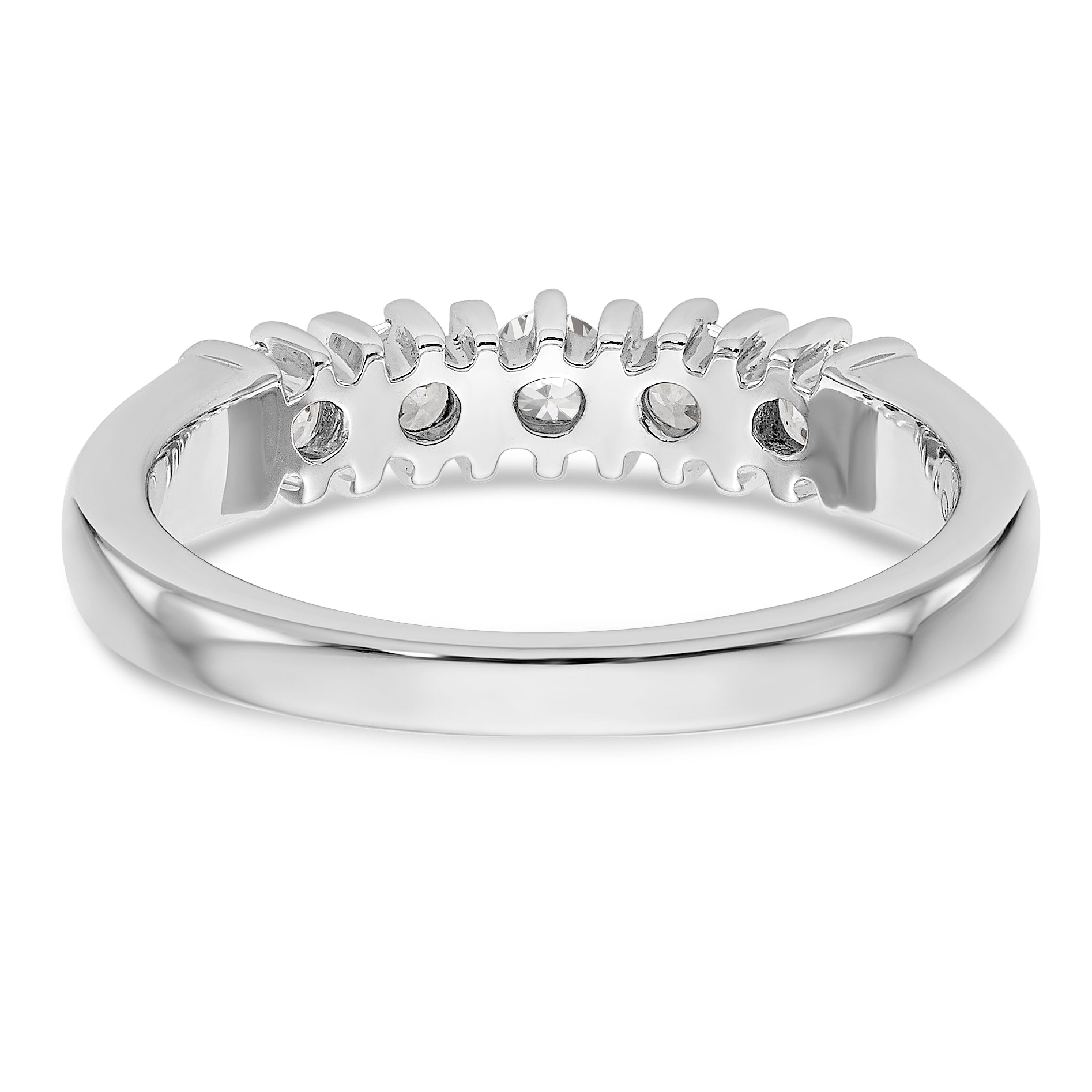 14K White Gold 5-Stone Prong-set (Holds 5-2.9mm Round) Diamond Band Mounting