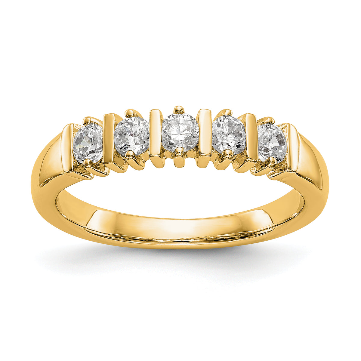 14K Yellow Gold 5-Stone Diamond Band