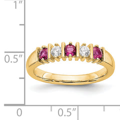 14K Yellow Gold Diamond w/Ruby Band