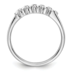 14K White Gold 5-Stone Prong-set 1/4 carat Complete Round Diamond Band