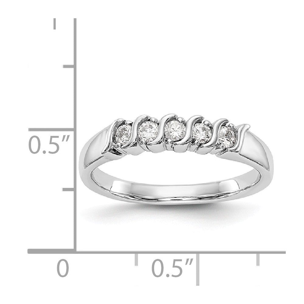 14K White Gold Diamond Band