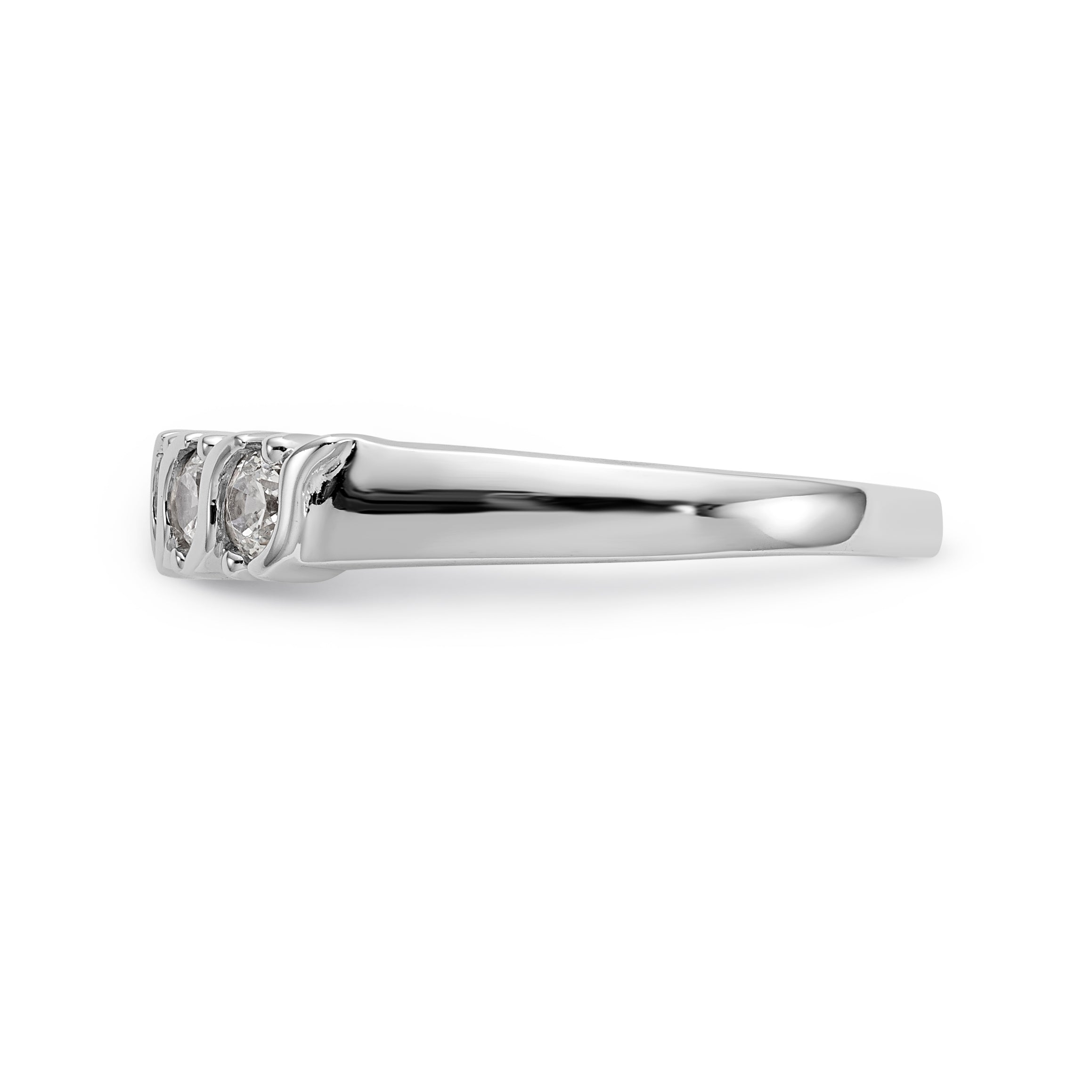 14K White Gold 5-Stone Prong-set (Holds 5-2.9mm Round) Diamond Band Mounting