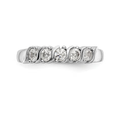 14K White Gold 5-Stone Prong-set (Holds 5-2.9mm Round) Diamond Band Mounting