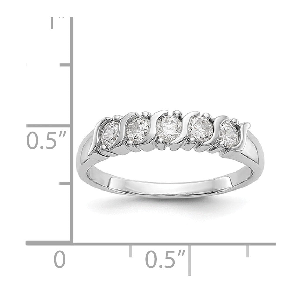 14K White Gold 5-Stone Diamond Band Mounting