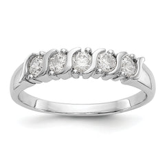 14K White Gold 5-Stone Prong-set (Holds 5-2.9mm Round) Diamond Band Mounting