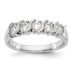 14K White Gold 5-Stone Prong-set (Holds 5-3.4mm Round) Diamond Band Mounting