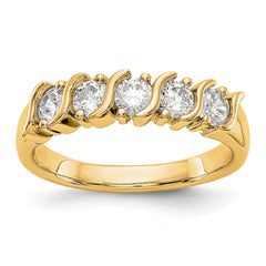 14K Yellow Gold 5-Stone Diamond Band