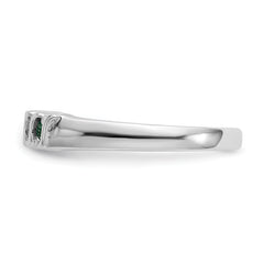 10k White Gold Diamond WithEmerald Band