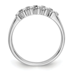 10k White Gold Diamond WithSapphire Band