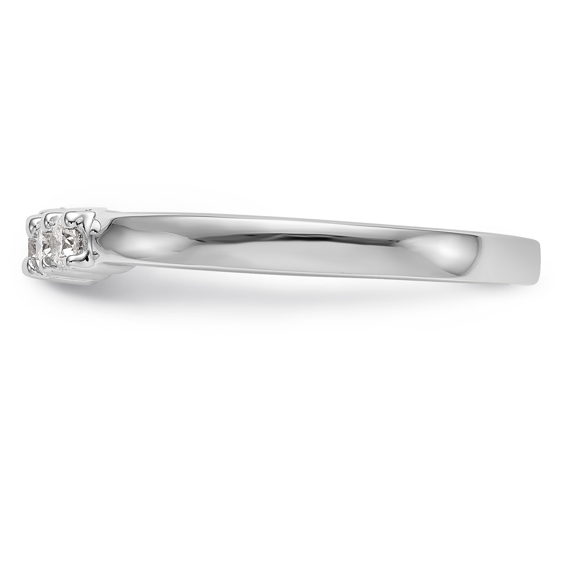 14K White Gold 5-Stone Shared Prong 1/3 carat Round Complete Diamond Band