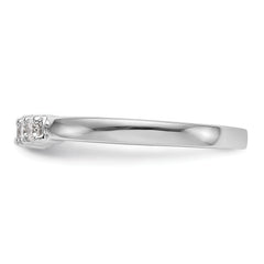 14K White Gold 5-Stone Shared Prong 1/3 carat Round Complete Diamond Band